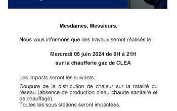 Coupure réseau CLEA le 05/06/2024